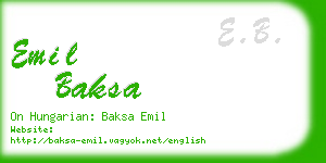 emil baksa business card